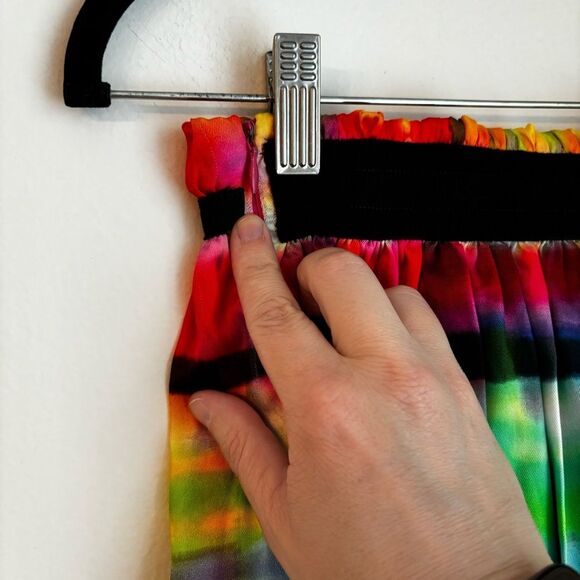 Gaultier Designer Girl Kids rainbow tie dye ruffle pleated tennis skirt size 10A - Picture 8 of 12